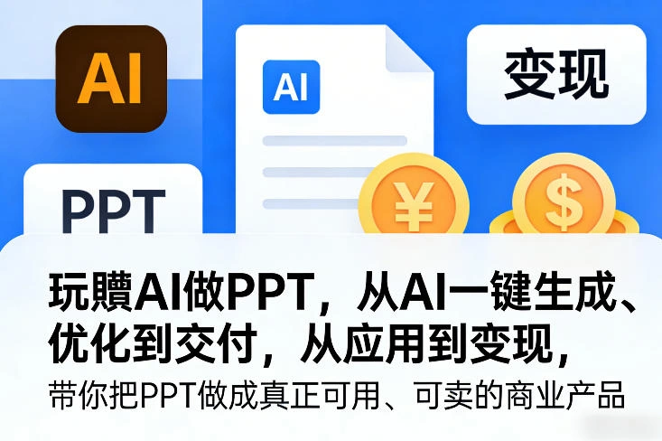 玩賺AI做PPT，从AI一键生成、优化到交付，从应用到变现，带你把PPT做成真正可用、可卖的商业产品-科技美南博客
