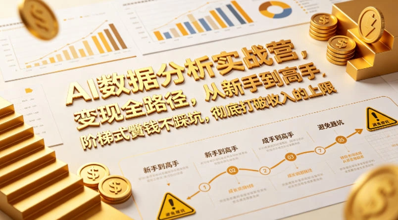 AI数据分析实战营，变现全路径，从新手到高手，阶梯式賺钱不踩坑，彻底打破收入的上限-科技美南博客