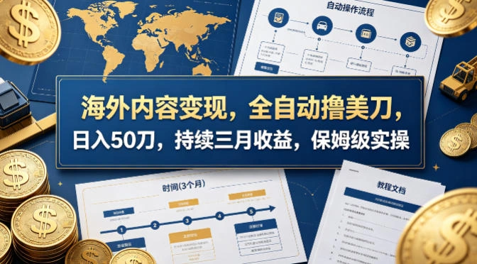 海外内容变现，全自动撸美刀，日入50刀，持续三月收益，保姆级实操【揭秘】-科技美南博客