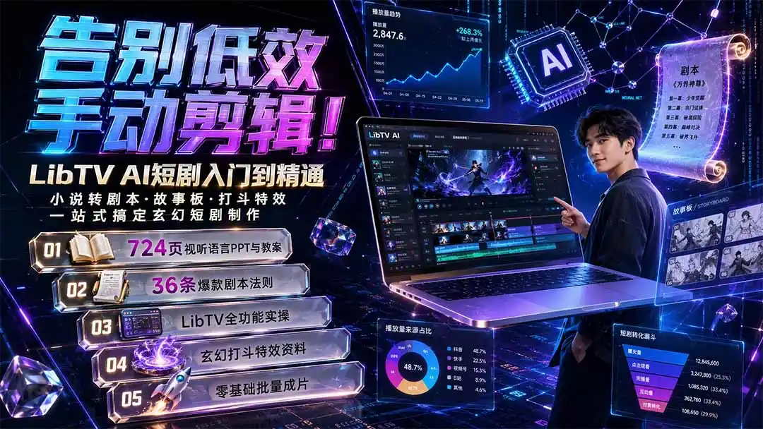 告别低效手动剪辑!LibTV AI短剧入门到精通,小说转剧本方法,故事板打斗特效一站式搞定玄幻短剧制作-科技美南博客