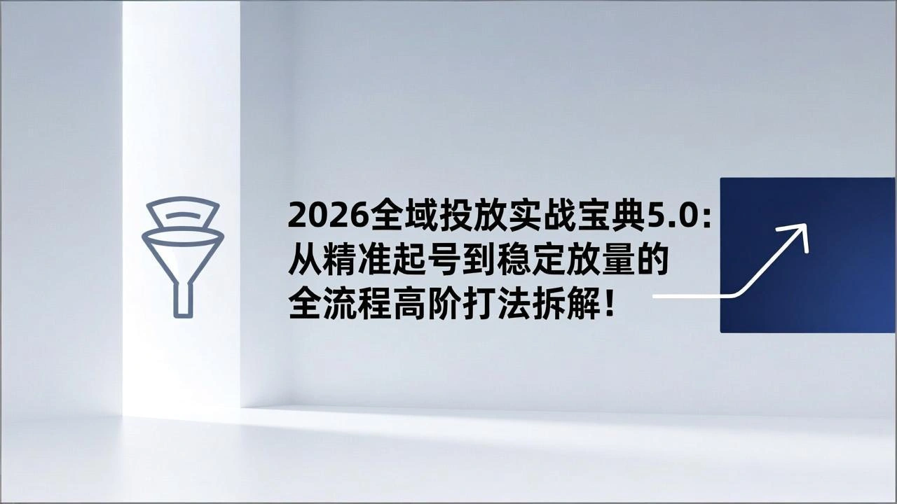 2026全域投放实战宝典5.0：从精准起号到稳定放量的全流程高阶打法拆解！-科技美南博客