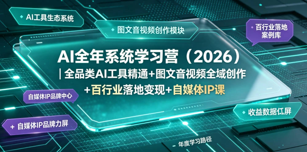 AI全年系统学习营(2026)｜全品类AI工具精通+图文音视频全域创作+百行业落地变现+自媒体IP打造年度进阶大课-科技美南博客