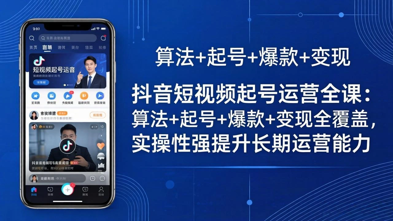 抖音短视频起号运营全课：算法+起号+爆款+变现全覆盖，实操性强提升长期运营能力-科技美南博客