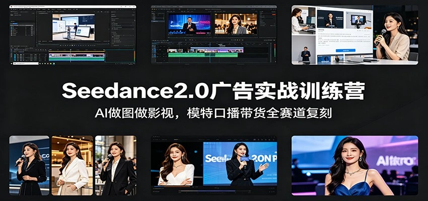 Seedance2.0广告实战训练营：AI做图做影视，模特口播带货全赛道复刻-科技美南博客