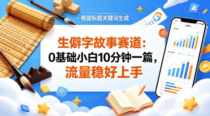 公众号流量主——生僻字故事赛道，流量稳，好上手，0基础小白也能10分钟一篇-科技美南博客