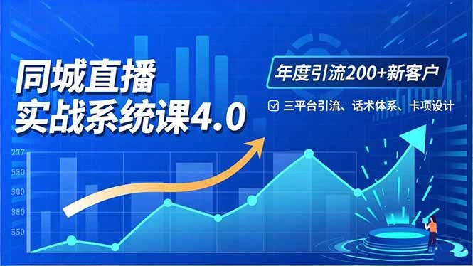 实体店直播实战班4.0，三平台引流、话术体系、卡项设计，年度引流200客月增10万-科技美南博客