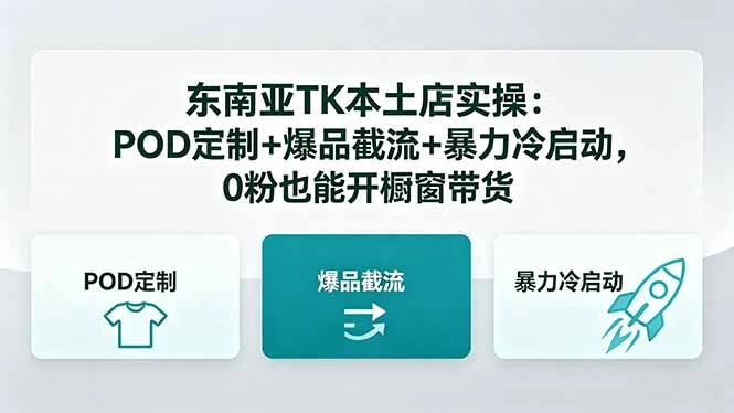 东南亚TK本土店实操：POD定制+爆品截流+暴力冷启动，0粉也能开橱窗带货-科技美南博客