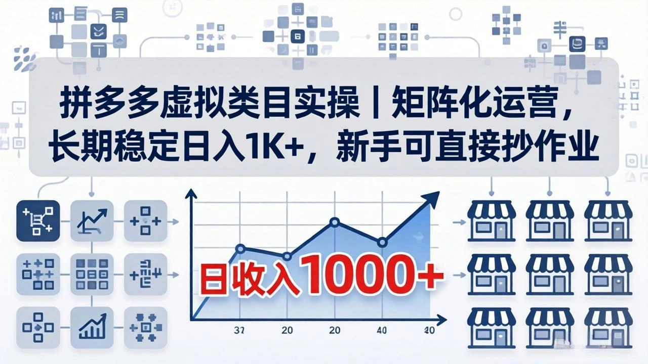 拼多多虚拟类目实操｜矩阵化运营，长期稳定日入 1K+，新手可直接抄作业-科技美南博客