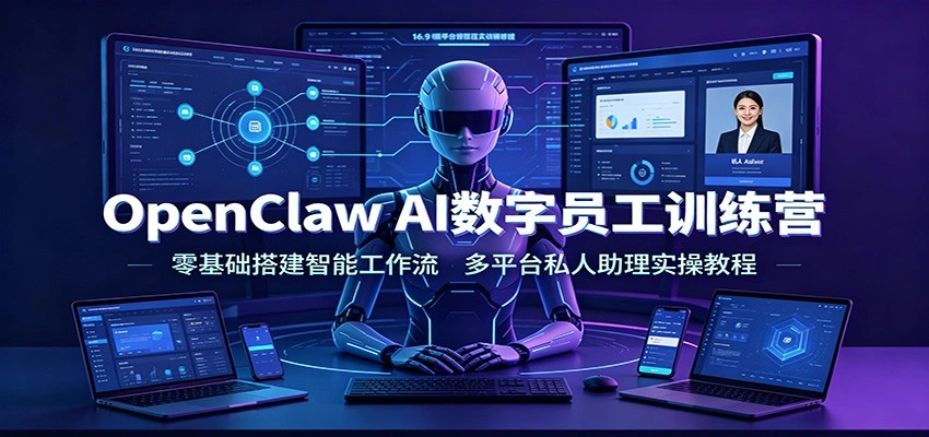 OpenClaw AI数字员工训练营：零基础搭建智能工作流，多平台私人助理实操教程-科技美南博客