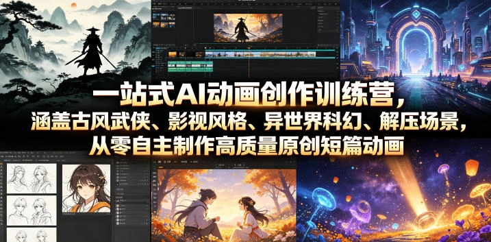 一站式AI动画创作训练营，涵盖古风武侠、影视风格、异世界科幻、解压场景，从零自主制作高质量原创短篇动画-科技美南博客