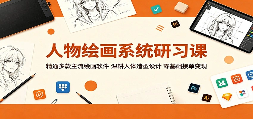 人物绘画系统研习课：精通多款主流绘画软件，深耕人体造型设计，零基础接单变现-科技美南博客