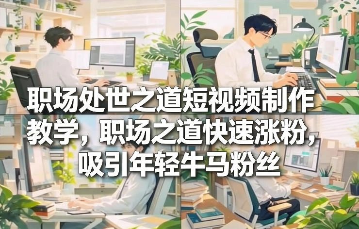 职场处世之道短视频制作教学,职场之道快速涨粉,吸引年轻牛马粉丝
