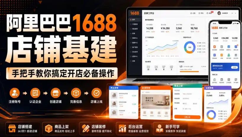 阿里巴巴1688店铺基建，手把手教你搞定开店必备操作(更新8月)-科技美南博客