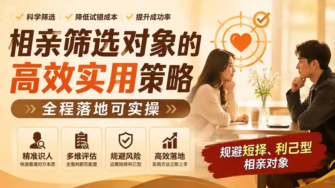 付费文章：相亲筛选对象的高效实用策略，全程落地可实操，规避短择、利己型相亲对象-科技美南博客