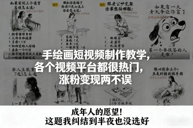 手绘画短视频制作教学，各个视频平台都很热门，涨粉变现两不误-科技美南博客