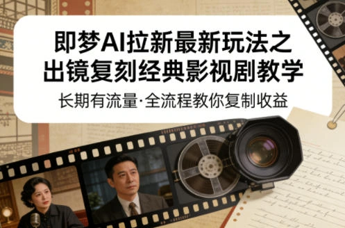 即梦AI拉新最新玩法之出镜复刻经典影视剧教学，长期有流量，全流程教你复制收益-科技美南博客
