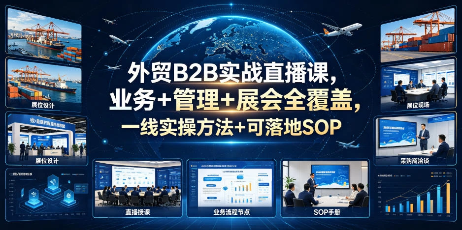 外贸B2B实战直播课，业务+管理+展会全覆盖，一线实操方法+可落地SOP-科技美南博客