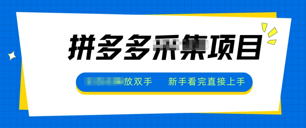 拼多多电商采集，一小时50+，操作简单，零投资-科技美南博客