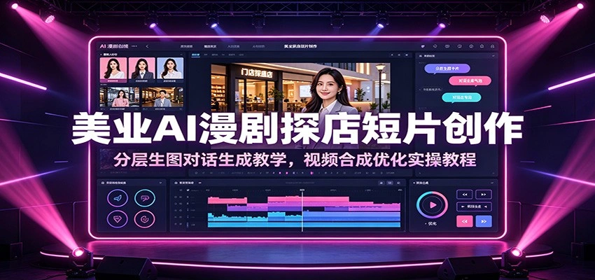 美业AI漫剧探店短片创作：分层生图对话生成教学，视频合成优化实操教程-科技美南博客