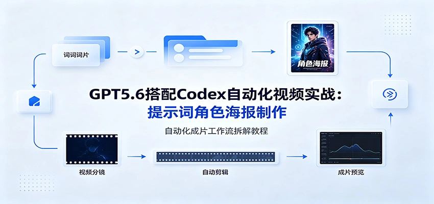 GPT5.6搭配Codex自动化视频实战:提示词角色海报制作,自动化成片工作流拆解教程-科技美南博客
