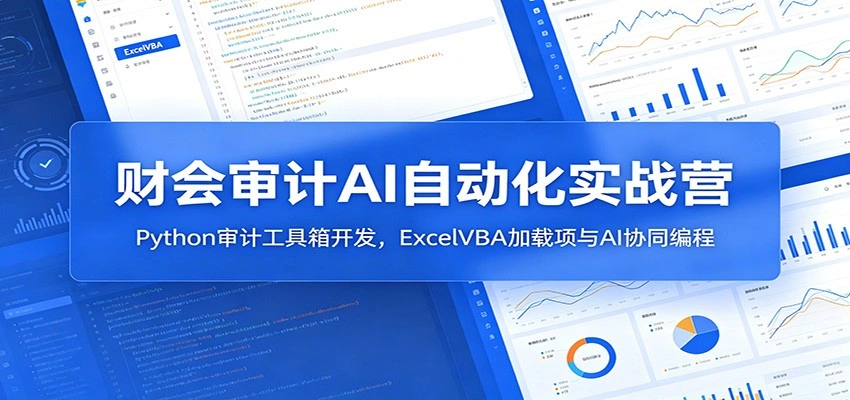 财会审计AI自动化实战营：Python审计工具箱开发，ExcelVBA加载项与AI协同编程-科技美南博客