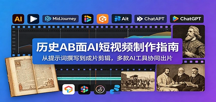 历史AB面AI短视频制作指南：从提示词撰写到成片剪辑，多款AI工具协同出片-科技美南博客