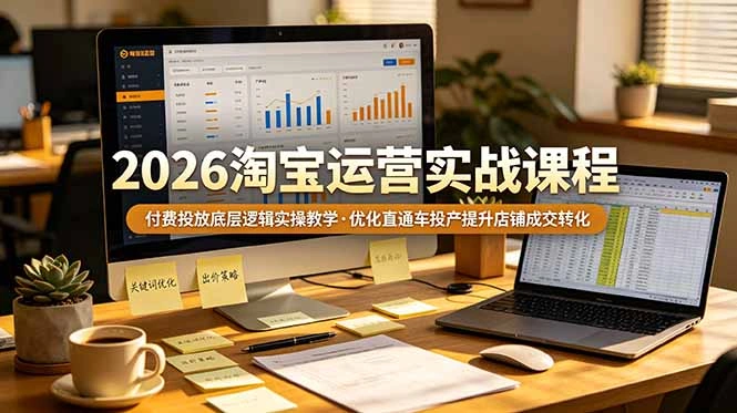 2026 淘宝运营实战课程，付费投放底层逻辑实操教学，优化直通车投产提升店铺成交转化-科技美南博客