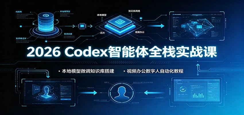 2026 Codex智能体全栈实战课：本地模型微调知识库搭建，视频办公数字人自动化教程-科技美南博客