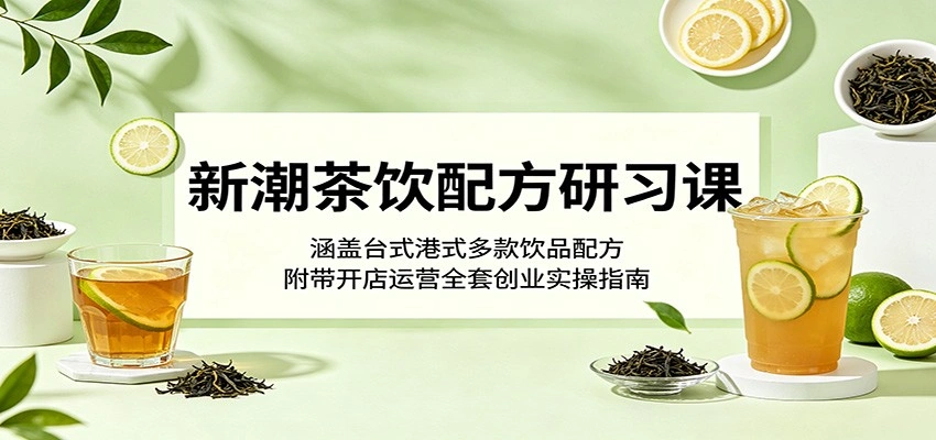 新潮茶饮配方研习课：涵盖台式港式多款饮品配方，附带开店运营全套创业实操指南-科技美南博客