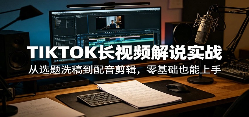 TIKTOK长视频解说实战：从选题洗稿到配音剪辑，零基础也能上手-科技美南博客