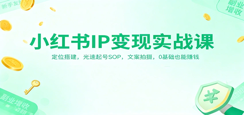 小红书IP变现实战课：定位搭建，光速起号SOP，文案拍摄，0基础也能赚钱-科技美南博客