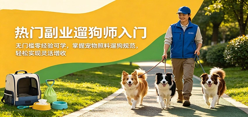 热门副业遛狗师入门，无门槛零经验可学，掌握宠物照料遛狗规范，轻松实现灵活增收-科技美南博客
