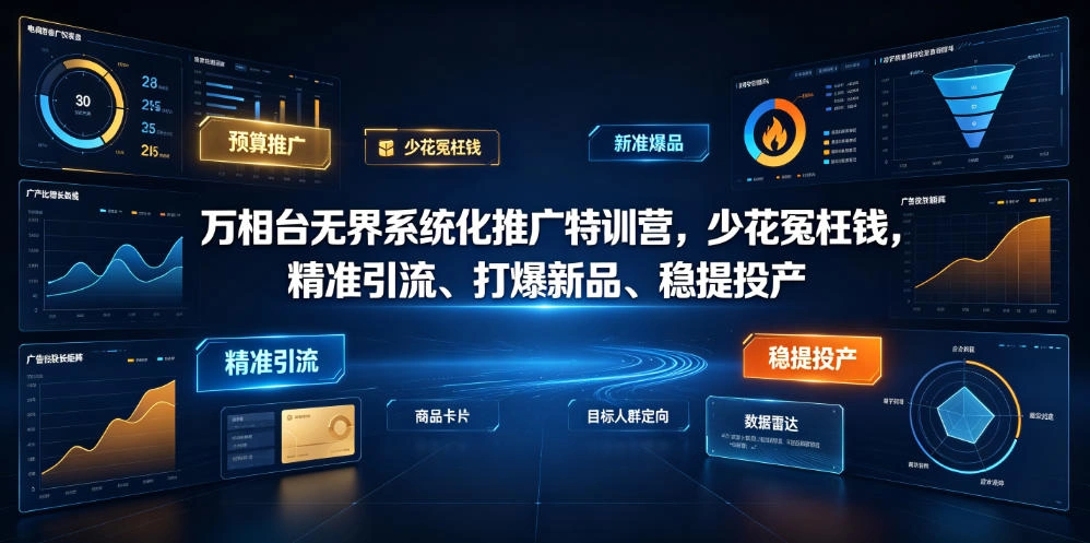 万相台无界系统化推广特训营VI0.0，少花冤枉钱，精准引流、打爆新品、稳提投产(全程录音+字幕)-科技美南博客