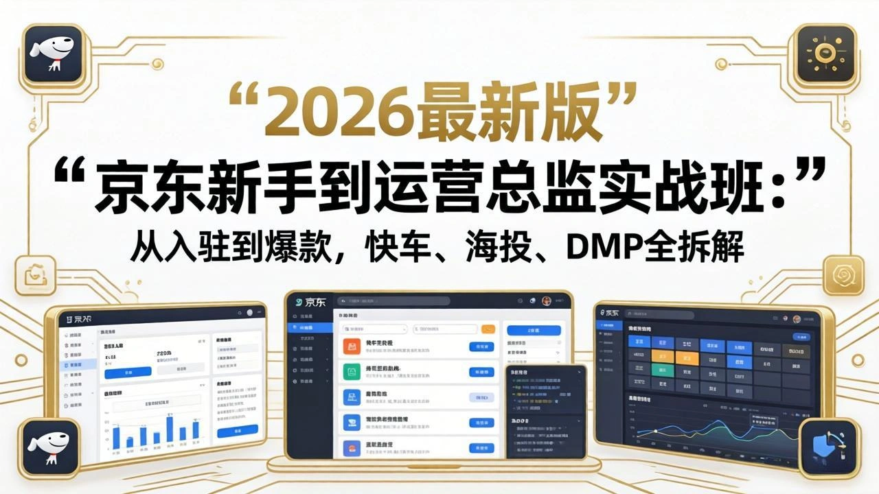 京东新手到运营总监实战班：从入驻到爆款，快车、海投、DMP全拆解，2026最新版-科技美南博客