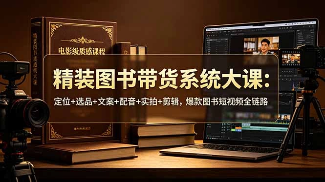 精装图书带货系统大课：定位+选品+文案+配音+实拍+剪辑，爆款图书短视频全链路-科技美南博客