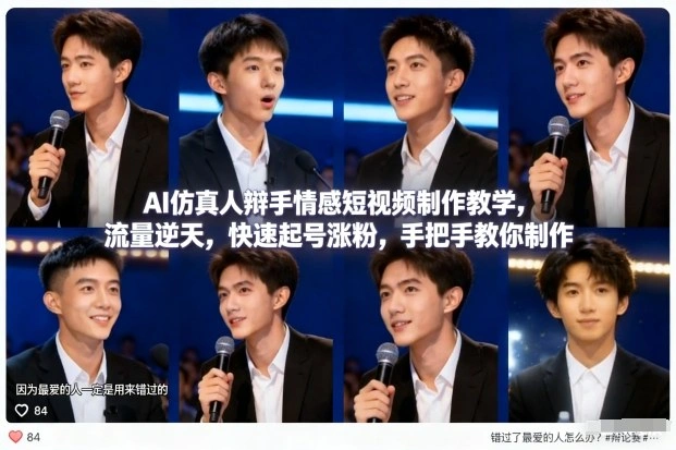 AI仿真人辩手情感短视频制作教学，流量逆天，快速起号涨粉，手把手教你制作-科技美南博客