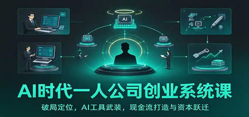 AI时代一人公司创业系统课:破局定位,AI工具武装,现金流打造与资本跃迁-科技美南博客