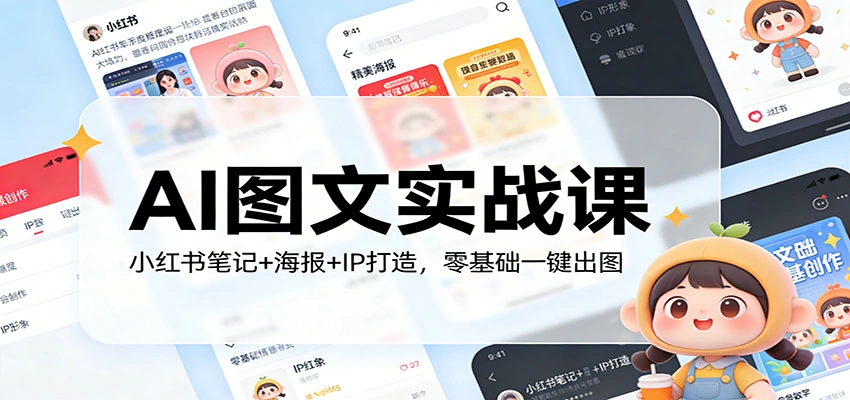 AI图文实战课：小红书笔记+海报+IP打造，零基础一键出图-科技美南博客