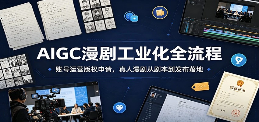 AIGC漫剧工业化全流程：账号运营版权申请，真人漫剧从剧本到发布落地-科技美南博客