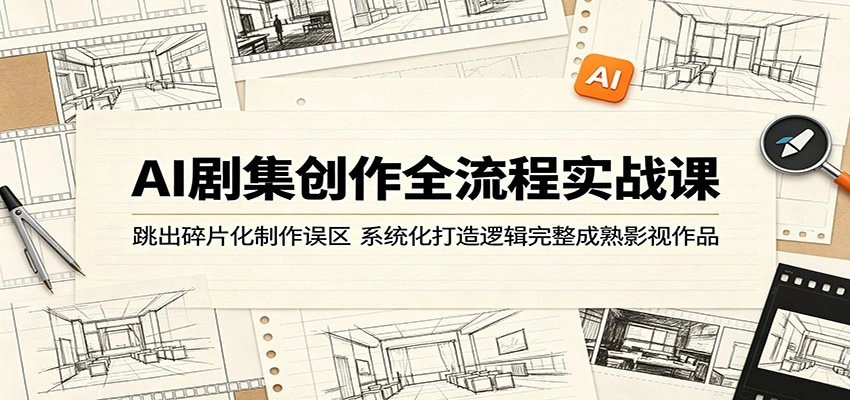 AI剧集创作全流程实战课：跳出碎片化制作误区，系统化打造逻辑完整成熟影视作品-科技美南博客