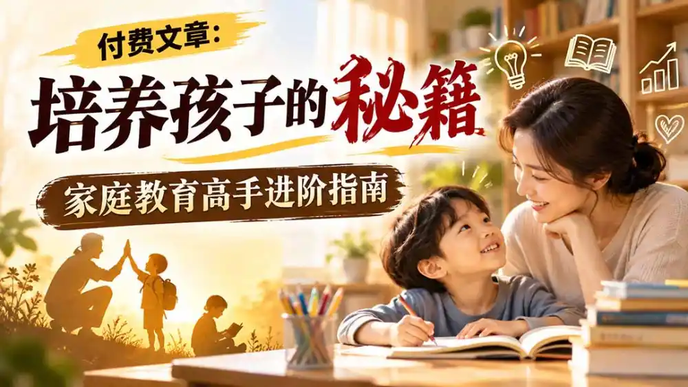 付费文章：培养孩子的秘籍，家庭教育高手进阶指南-科技美南博客