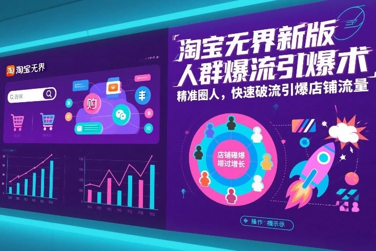 淘宝无界新版人群爆流引爆术，精准圈人，快速破流引爆店铺流量-科技美南博客