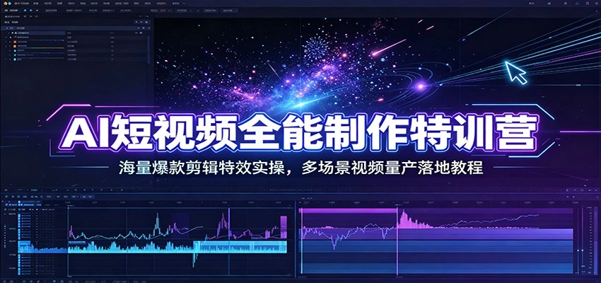 AI短视频全能制作特训营：海量爆款剪辑特效实操，多场景视频量产落地教程-科技美南博客