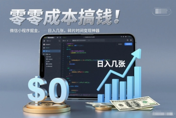 零成本搞钱,微信小程序掘金,简单易操作,日入几张,碎片时间变现神器【揭秘】-科技美南博客