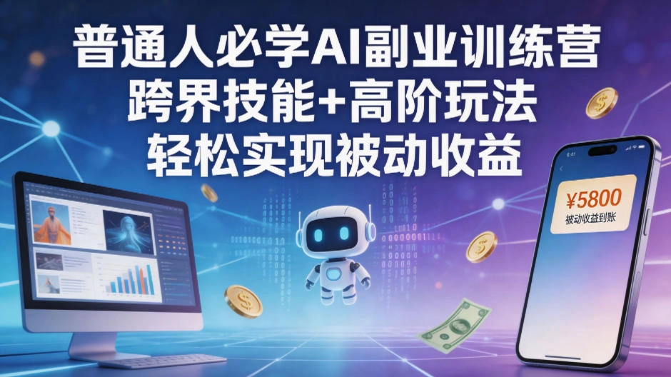 普通人必学AI副业训练营跨界技能+高阶玩法轻松实现被动收益-科技美南博客