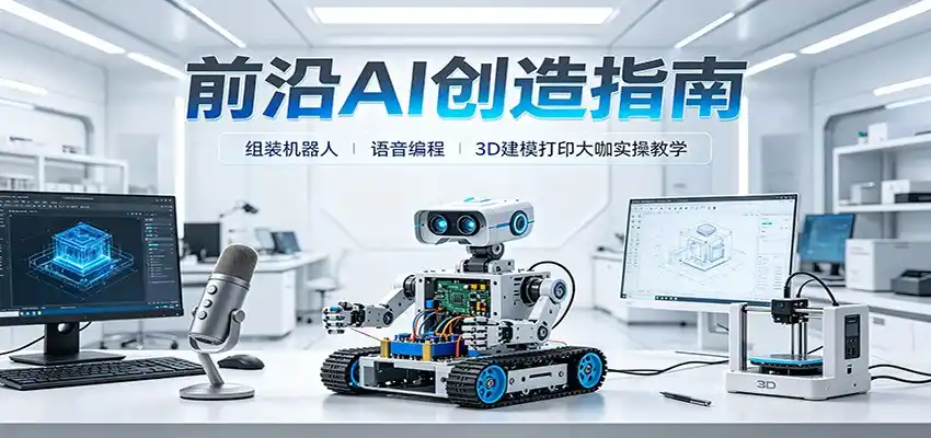 前沿AI创造指南：组装机器人、语音编程、3D建模打印大咖实操教学-科技美南博客