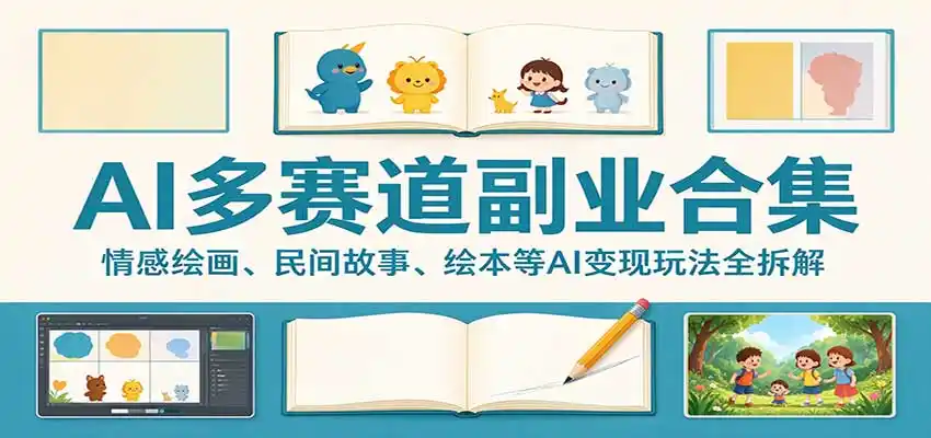 AI多赛道副业合集:情感绘画、民间故事、绘本等AI变现玩法全拆解-科技美南博客
