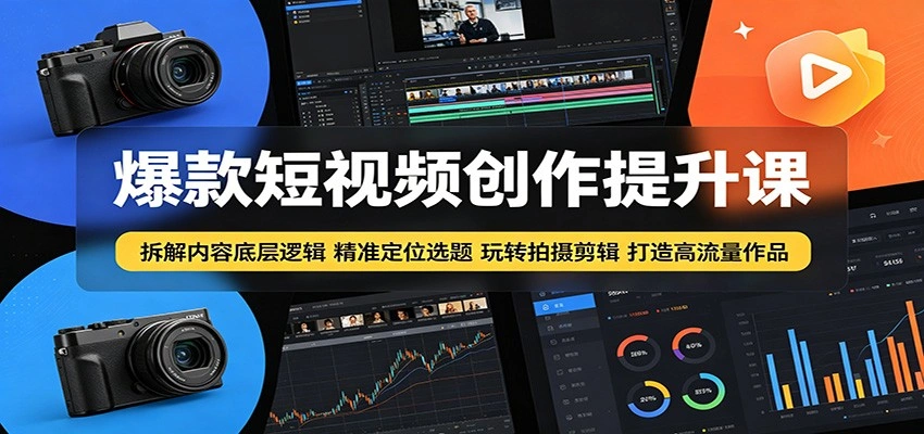 爆款短视频创作提升课:拆解内容底层逻辑,精准定位选题玩转拍摄剪辑打造高流量作品-科技美南博客