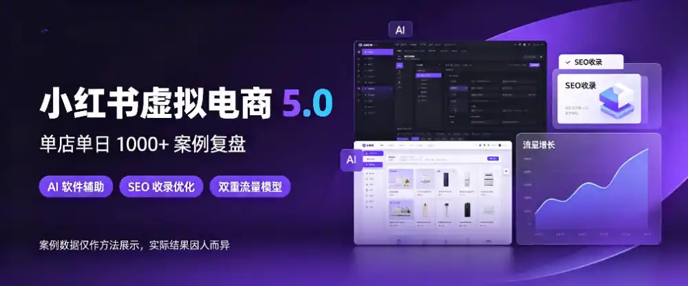 小红书虚拟电商5.0，单店单日1000+，AI软件+SEO收录，双重流量稳定出单【揭秘】-科技美南博客