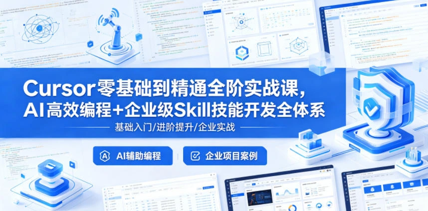 Cursor零基础到精通全阶实战课，AI高效编程+企业级Skill技能开发全体系-科技美南博客